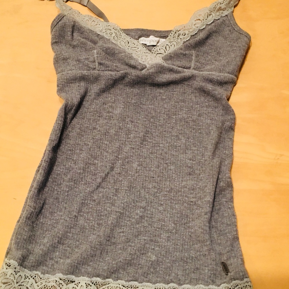 Aeropostale Grey Stretchy Tank Top